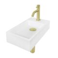 Fonteintset small mat-wit PVD Goud RVS