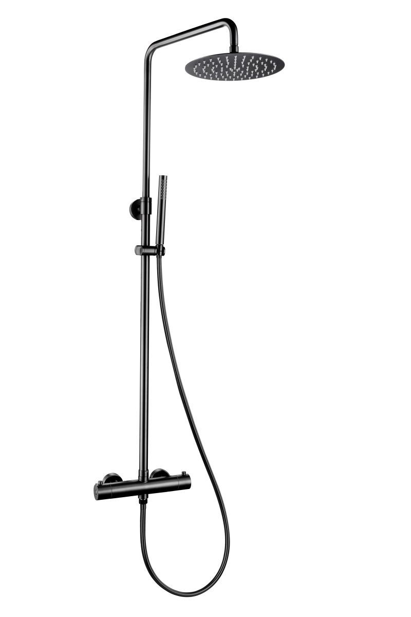 Opbouw Regendouche set PVD Zwart RVS Van Sanitair