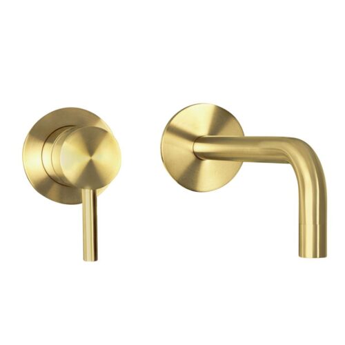 Inbouw wastafel kraan hoek PVD Goud RVS